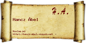 Hancz Ábel névjegykártya